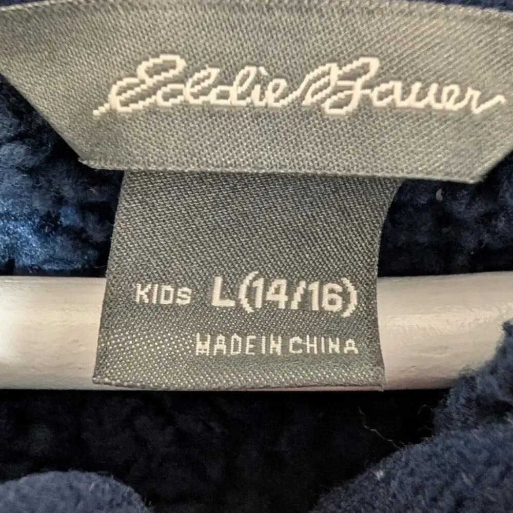Eddie Bauer Kids Sherpa Fleece Jacket Fuzzy Warm Soft Layer - Size L(14/16)